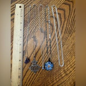 Silver and Blue Pendant Necklace